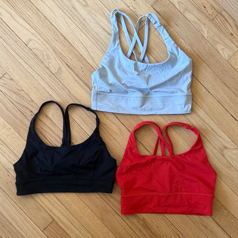 lululemon athletica Red, Black, and Gray Sports Bras